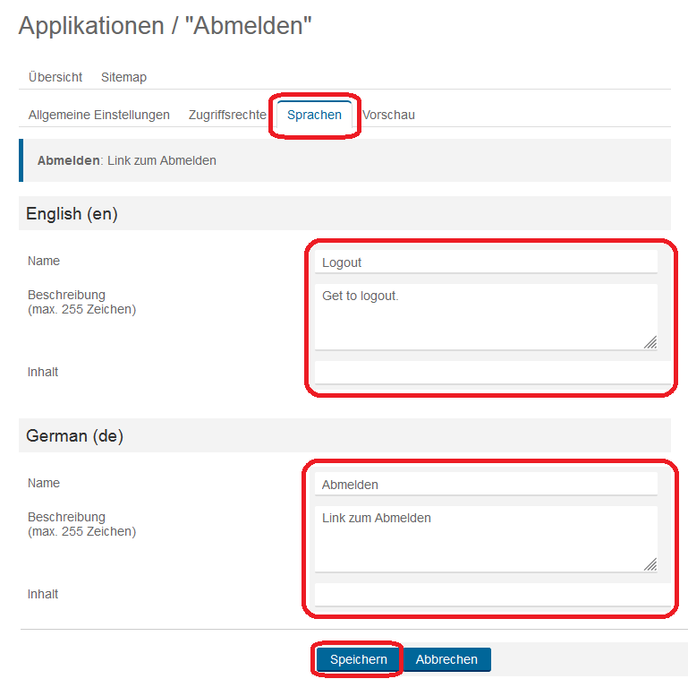 Applikationen Sprachen 2