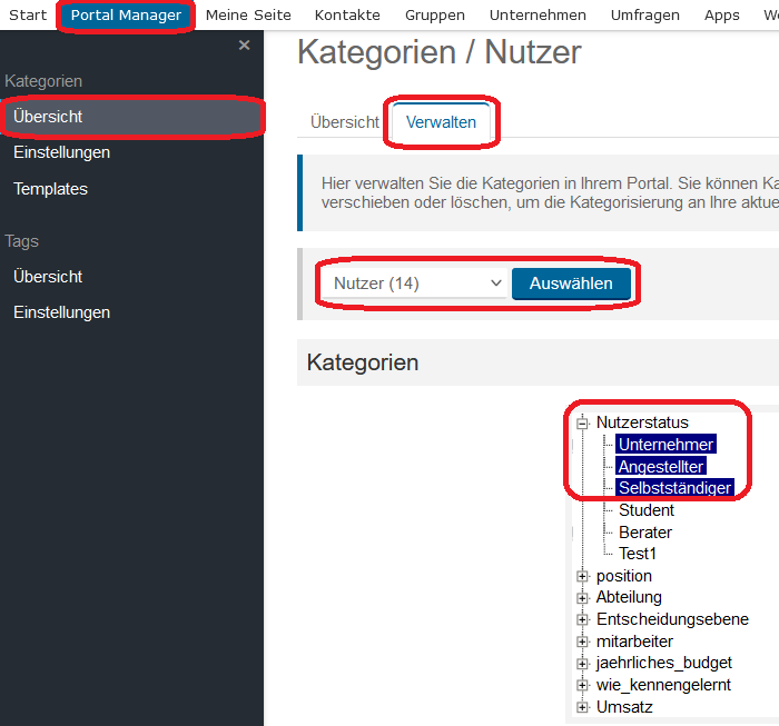 Kategorien 8 Kategorien 8