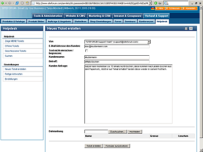 SITEFORUM Helpdesk