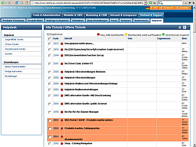 SITEFORUM Helpdesk